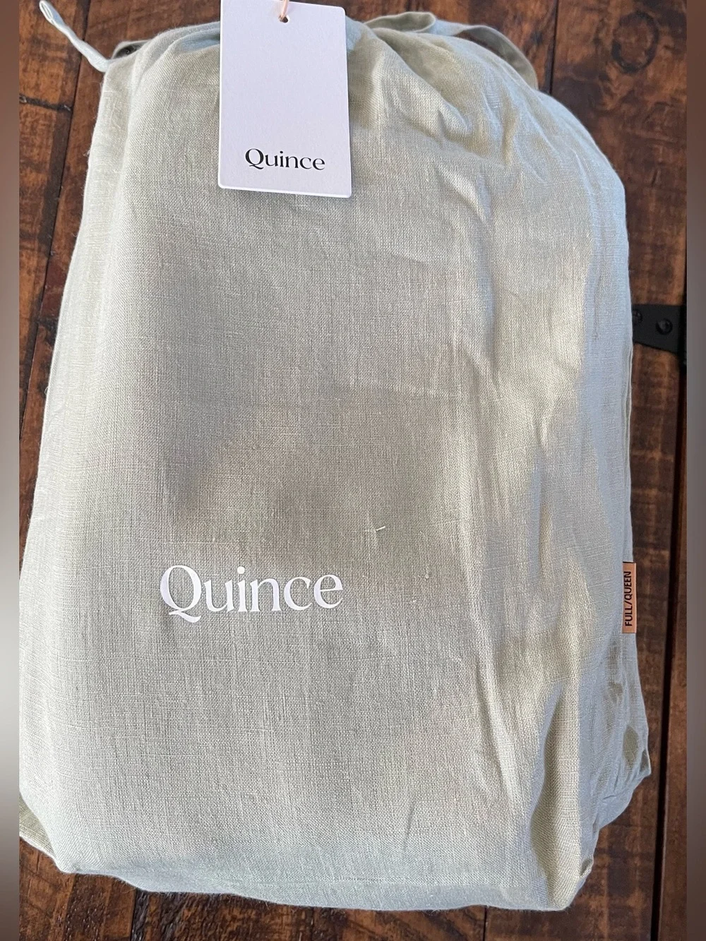 NWT Quince European Linen Duvet Cover Set, Full/Queen (Willowleaf)